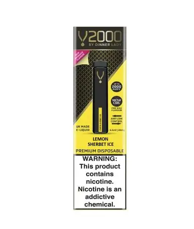 Одноразовая электронная сигарета Dinner Lady V2000 Lemon Sherbet Ice
