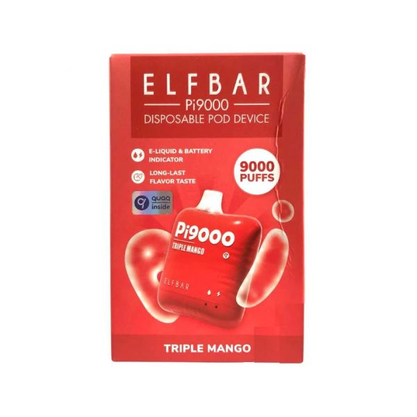 Одноразовый Pod Elf Bar PI9000 650mAh (перезаряжаемая) Strawberry Mango 5% (Клубника с манго)